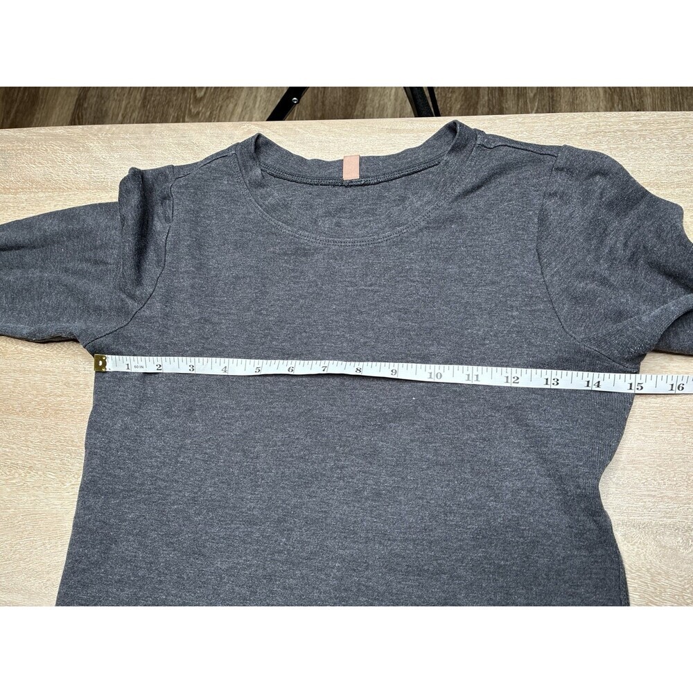 Lunya Restore Base Pima Cotton Long Sleeve Tee Gray Heather Size Small - Picture 4 of 7